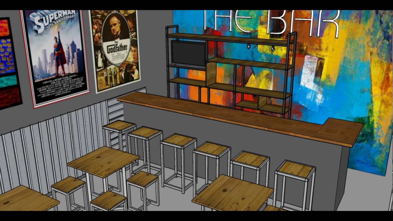 Desain 3d Interior Cafe Restoran Rumah Makan Fastfood Terbaru By