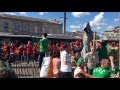 Irish fans cheering the Belgian fans after the Belgium v Ireland game in Bordeaux June 18 2016