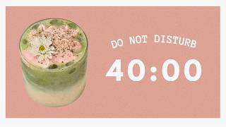 40/10 🌸  𝓹𝓲𝓷𝓴 𝓶𝓪𝓽𝓬𝓱𝓪 𝓵𝓪𝓽𝓽𝓮  Pomodoro Study With Me - 5 Hours to reset your life