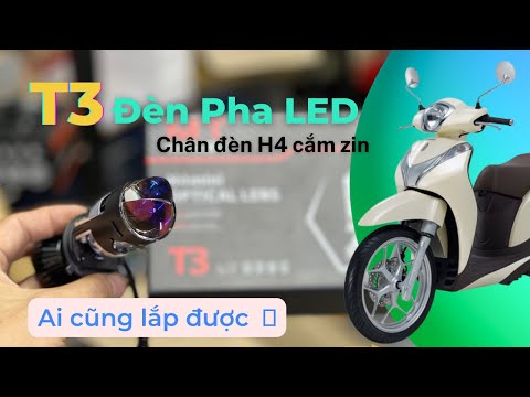 Video SH Mode độ đèn T3 Pha Led cắm như zin chân H4 - youtube