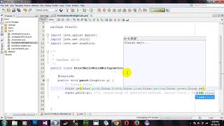 Print Hello World in an Applet in different Colors in Java Applet and AWT in Netbeans