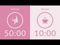 50 10 Pomodoro Timer With Pink Noise 8 Hour Study With Me For Deep Focus ADHD 
