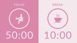 50/10 Pomodoro Timer with Pink Noise 🎧 8-Hour Study with Me for Deep Focus & ADHD ✨