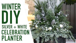 How to Make a Winter Planter ~ Silver & White Celebration 🎄 || West Coast Gardens