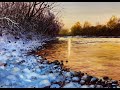 Watercolor painting tutorial - Snowy Scene