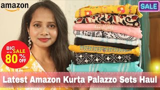 Latest Amazon Kurtikurta Palazzo Sets Haul Under 500 Rs. Ranjana R