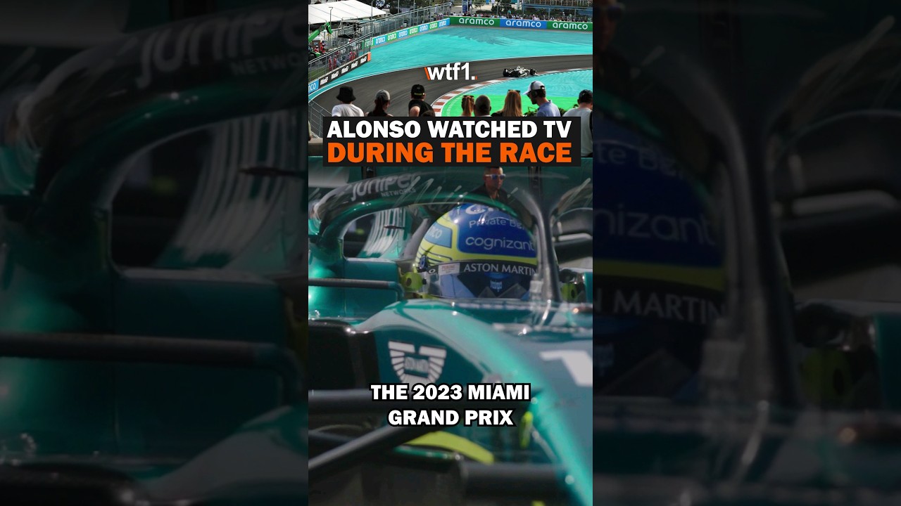 Alonso was watching TV during the 2023 Miami GP 😂