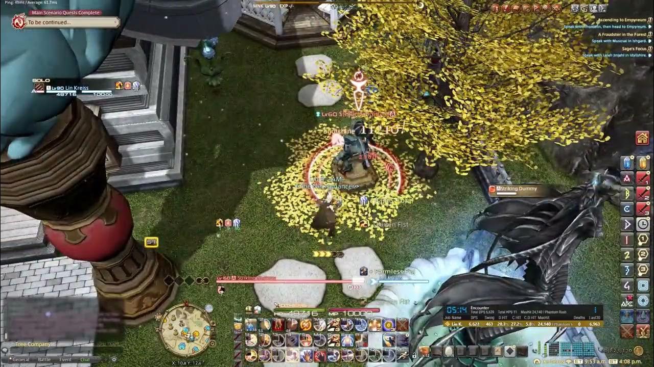 FFXIV Endwalker Monk Optimal Drift Dummy Rotation 830 YouTube