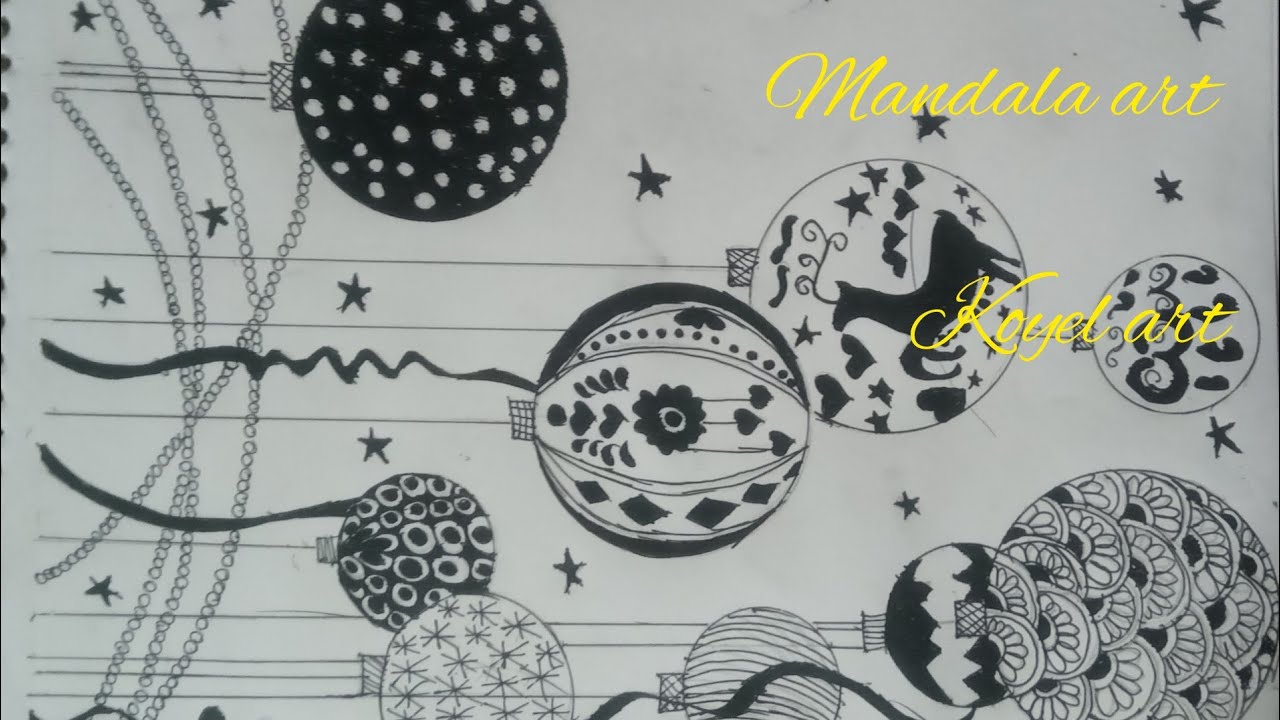 Christmas balls drawing