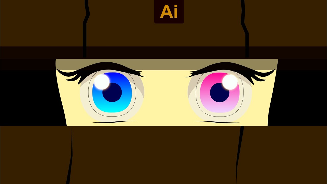 Adobe Illustrator Tutorial | How To Create Anime Eyes Vector Art From ...