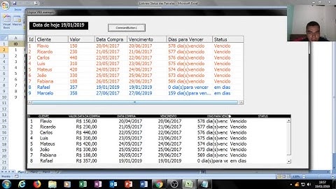 Parcelas atrasadas - Parcelas em dias e Parcelas  se vencer no Listbox
