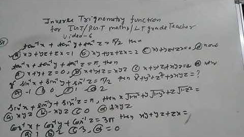 Inverse trignometry function for tgt/pgt maths video 6