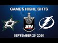 NHL Highlights | Stanley Cup Final, Game 5: Stars vs. Lightning, Sep. 26, 2020