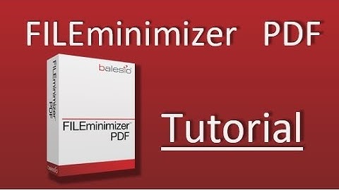 Tutorial Homepage Video for FILEminimizer PDF