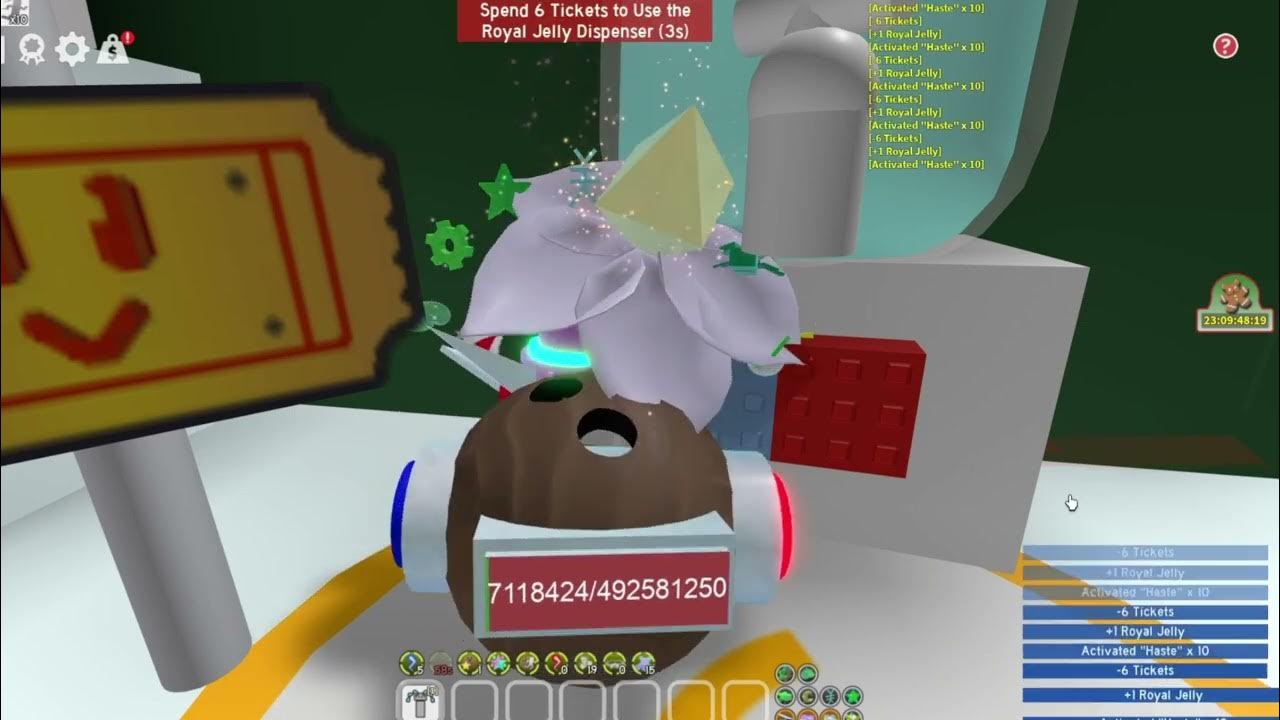 wasting all my tickets on rj dispenser! (Bee Swarm Simulator) YouTube