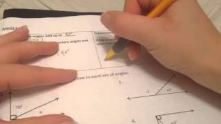 Intro to Complementary and Supplementary Angles