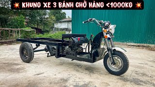 Chiếc Xe 3 Bánh Chở Hàng 1000kg || Thiết kế khung Xe 3 Bánh tự chế