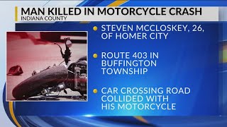 26-year-old killed in motorcycle crash in Indiana County