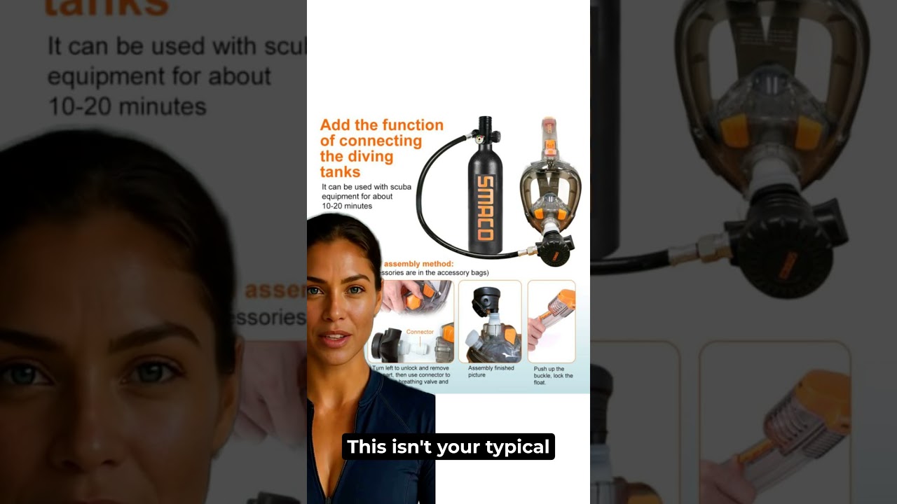 Маска для подводного плавания с баллоном с воздухом – дышите под водой дольше.