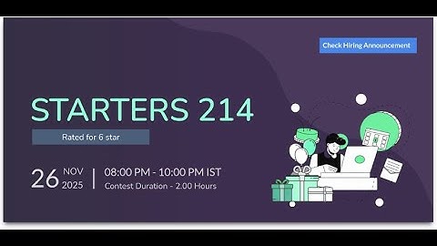 STARTERS 214 || Codechef contest LIVE  || #codechef #coding #programming #contest