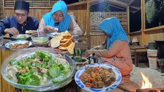 Makan Sahur Di Kampung, Masak Oncom Yang Enak, Bumbu Nikmat Meresap, Oyong Temle, Keripik Udang