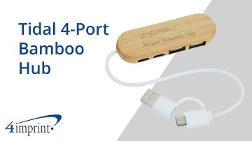Tidal 4 Port Bamboo Hub by 4imprint