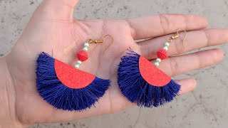 Fancy Silk Thread Earring | Earring Making ideas |Navratri/Garba/Handmade Jhumka