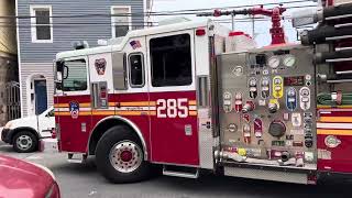 FDNY ENGINE 331, FDNY ENGINE 285, FDNY TOWN LADDER 142 and FDNY ENGINE 293 on Desarc Rd and Sitka St