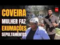 Coveira mulher trabalha no cemitrio com sepultamentos e exumaes