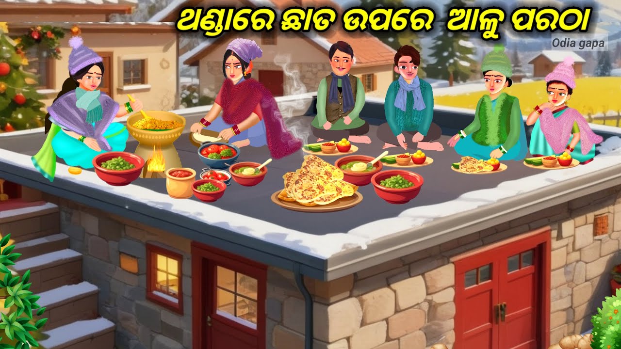 Thandare Chatta Upare Aloo Parata || Odia gapa || Odia Cartoon gapa || Odia Cartoon story 