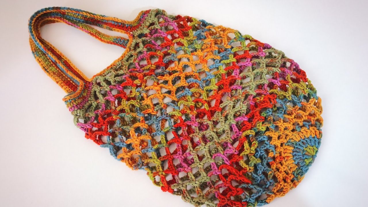En Kolay File Alışveriş Çantası Yapımı / Crochet Market Bag Tutorial ...
