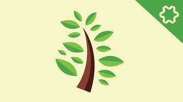 Logo Design illustrator - How to design tree & leaf with pen tool - adobe illustrator cc tutorial