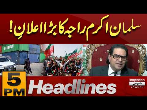 PTI Long March: Islamabad on High Alert | Red Zone Sealed | 5 PM Headlines | Pakistan News