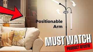 Floor Lamp with Adjustable Height & Flexible Arm, Remote & Foot Switch