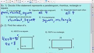6 4 6 5 Rhombuses, Rectangles and Squares
