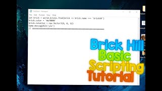 Brick-Hill Basic Scripting Tutorial