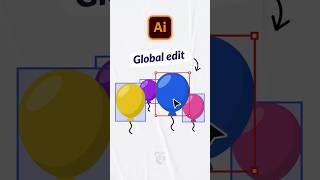 Use global edit tool in illustrator to make changes to similar objects. #howtodesignlogo #globaledit