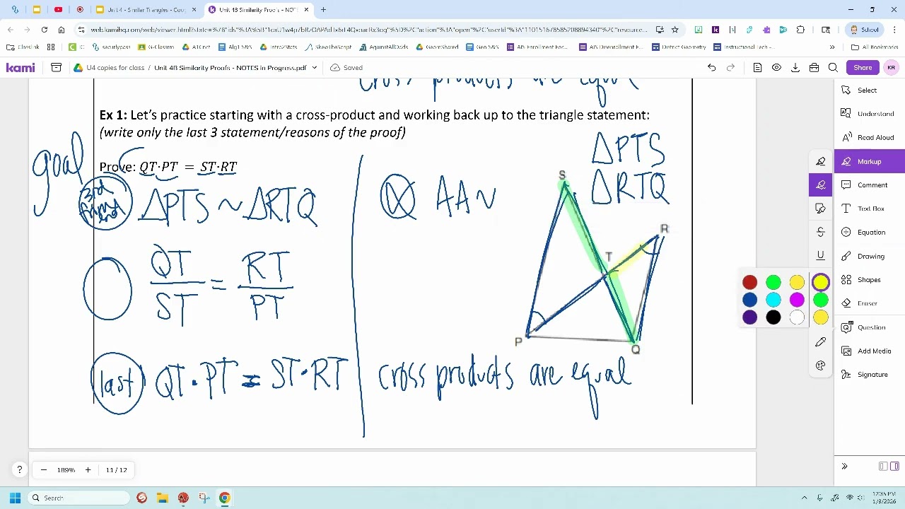 Unit 4 Lesson 11 - Proofs with Cross Products