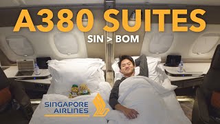 5 hours on the World's BEST FIRST CLASS flight! Singapore Airlines A380 SUITES Singapore to Mumbai!