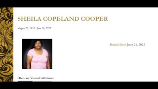 Celebrity Sheila Copeland Cooper Funeral Service at Long and Son Mortuary Profile