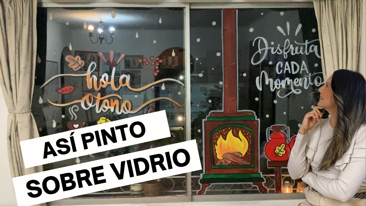 Paso a paso para pintar ventanas de vidrio-Diseño OTOÑO- Lettering
