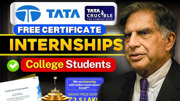 TATA Free Certificate + Internships for College Students | Tata Crucible Campus Quiz 2025
