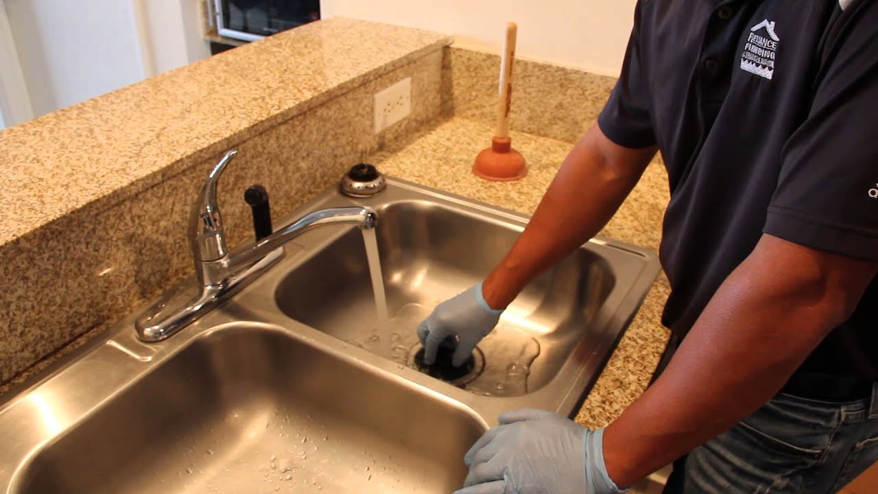 videos on unclogging double sink kitchen drains dishwasher