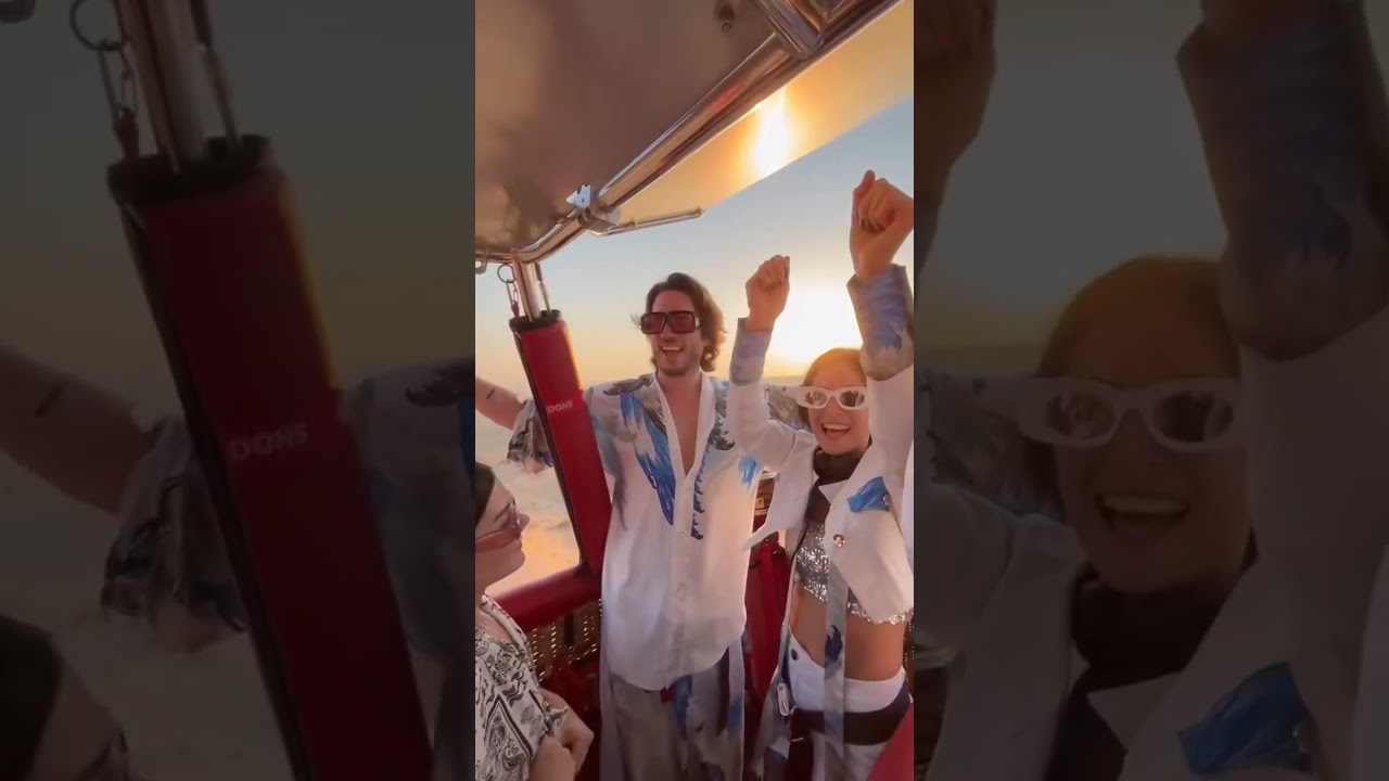 Experience & enjoy this sunrise party on a hot air balloon in the sky in Dubai 