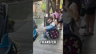 How I Transfer on the Grizzly River Run Ride at Disneyland as a Paraplegic!♿️😱#shorts #para #viral