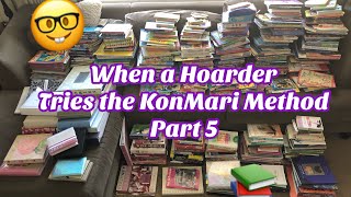 When a Hoarder TRIES an Extreme KonMari Method with Books & Tidying Up DeClutter Part 5 screenshot 2