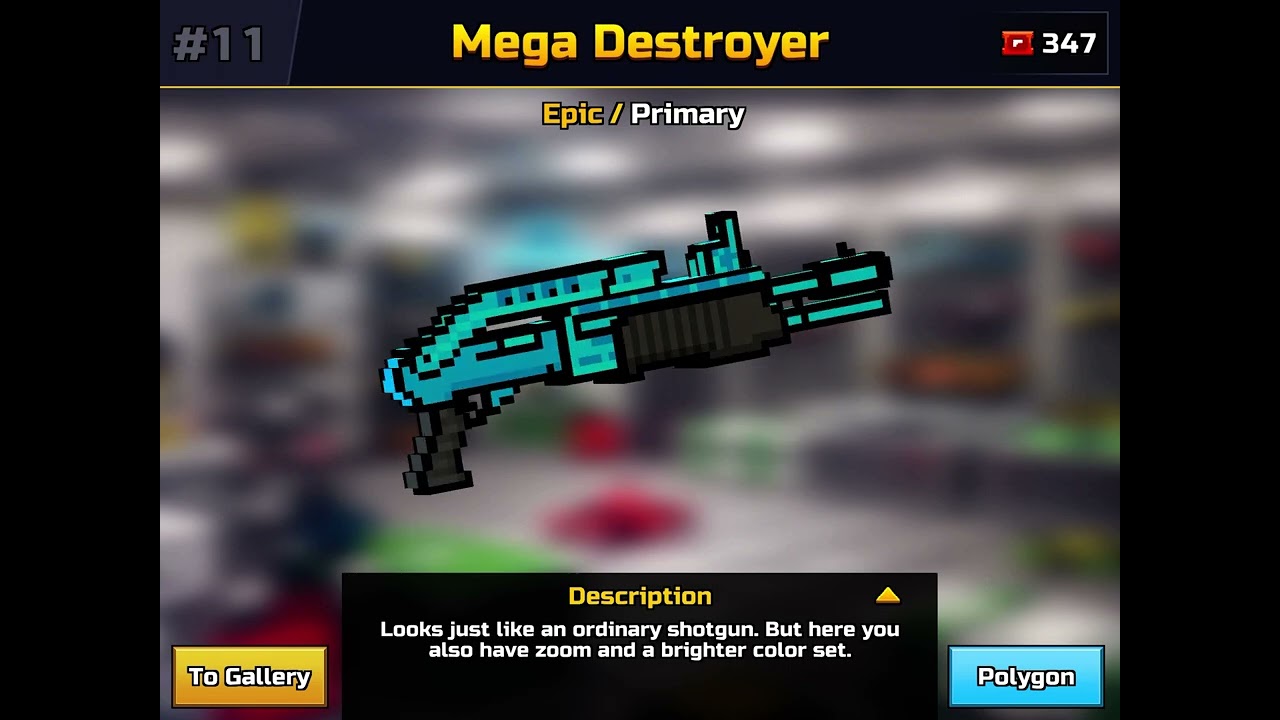 How to use mega destroyer in the gallery in pixel gun 3D