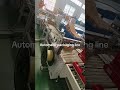 A compact packaging line includes box sealing, packaging, identification, weighing and palletizi
