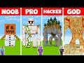 Minecraft NOOB vs PRO vs HACKER vs GOD: GOLEM STATUE HOUSE BUILD CHALLENGE in Minecraft / Animation