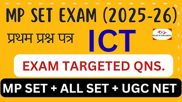 MPSET/UGC NET (2025) Paper 1 ICT | Exam Targeted Questions | ICT सूचना एवं संचार तकनीकी